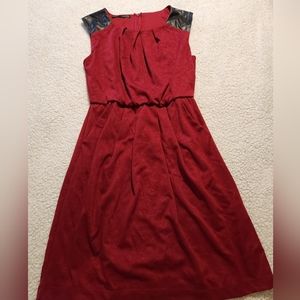 Maurices Black Pleather Zip Up Knee Length Dress with Pockets! Size 3/4